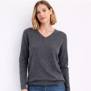 Griffen 100% Cashmere Sweater Dark Gray Size Large